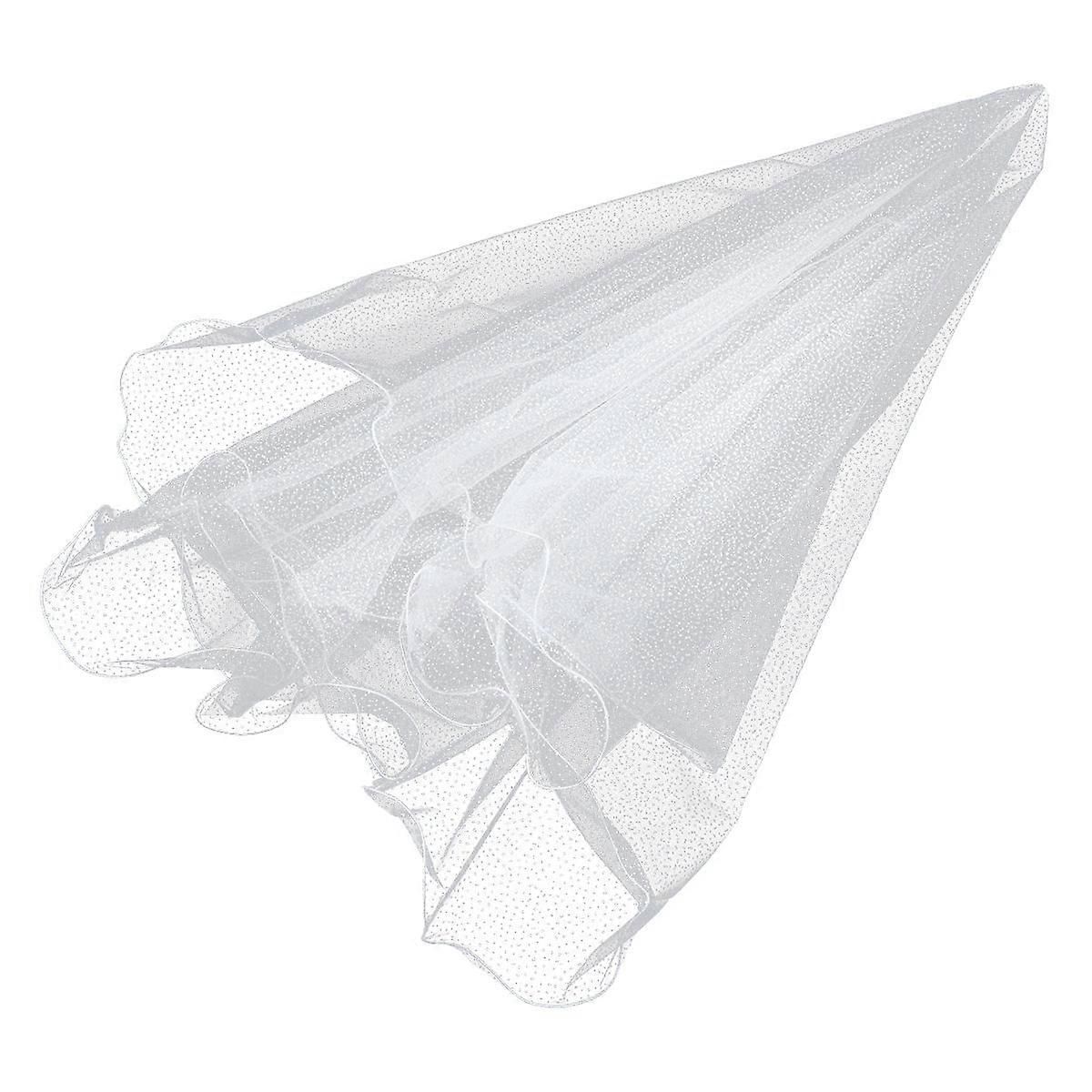 Sparkly Veils Brides Wedding Accessories White Hazy Shape 1Set