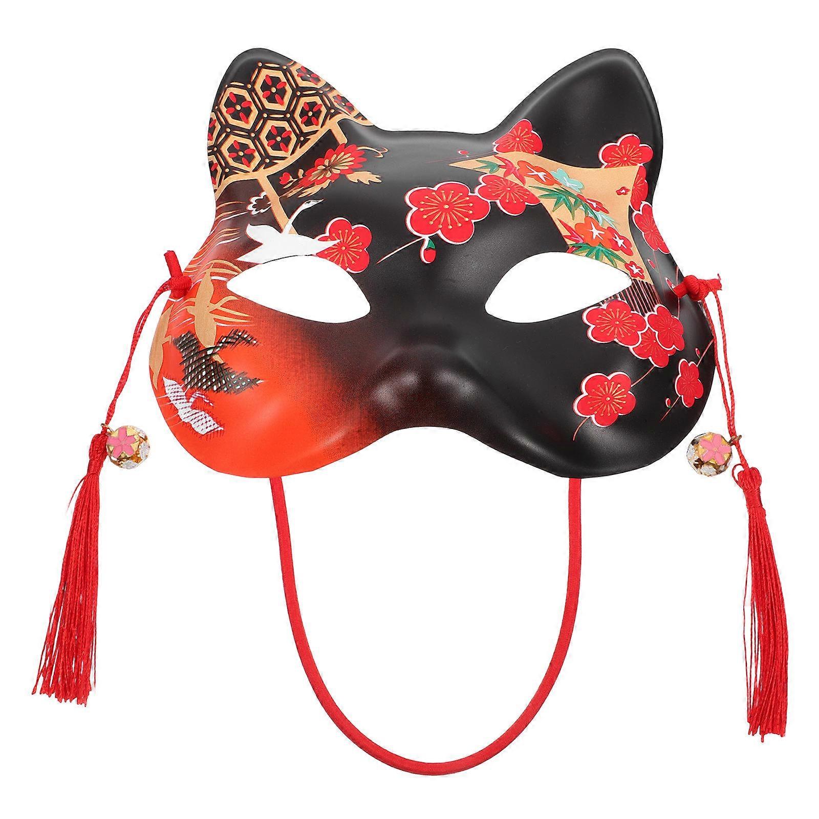 Masque de chat noir peint à la main Cosplay Accessoire Accessoire de scène 1Set