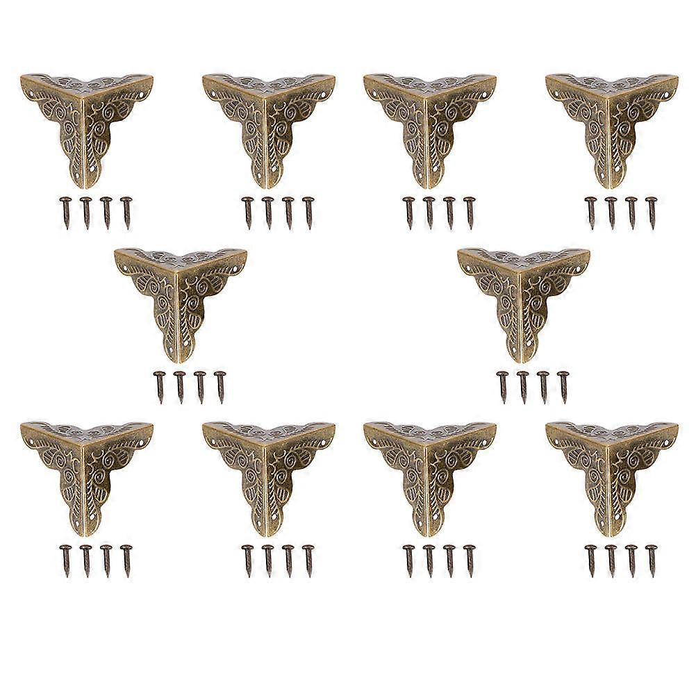 Decorative Accessories Corner Piece Jewelry Boxes Bronze 1.4×1.0×1.0in 40Pcs