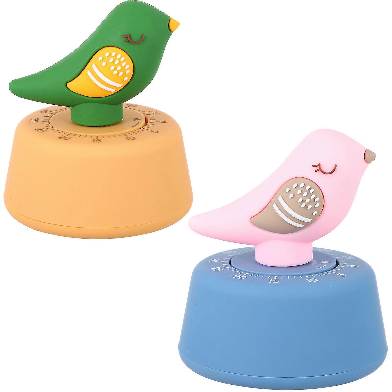 Pink Mechanical Kitchen Timer for Home Use Made of PP Lovely Cartoon Design 5.9 Inches