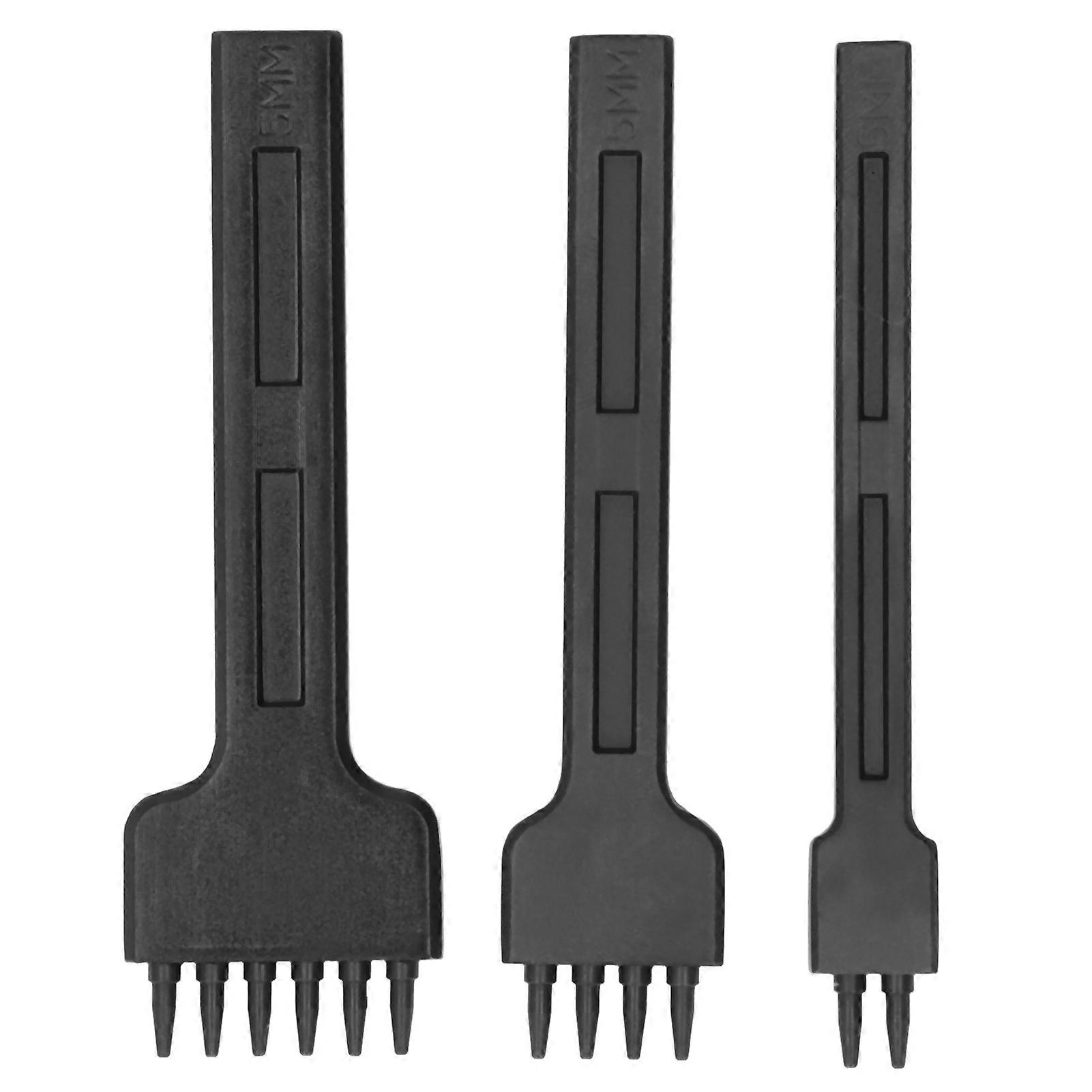 3 st Läder Hålslagning DIY Handgjorda Lädervaror Läder Zink Alloy Svart Rund Hål Rad Stans