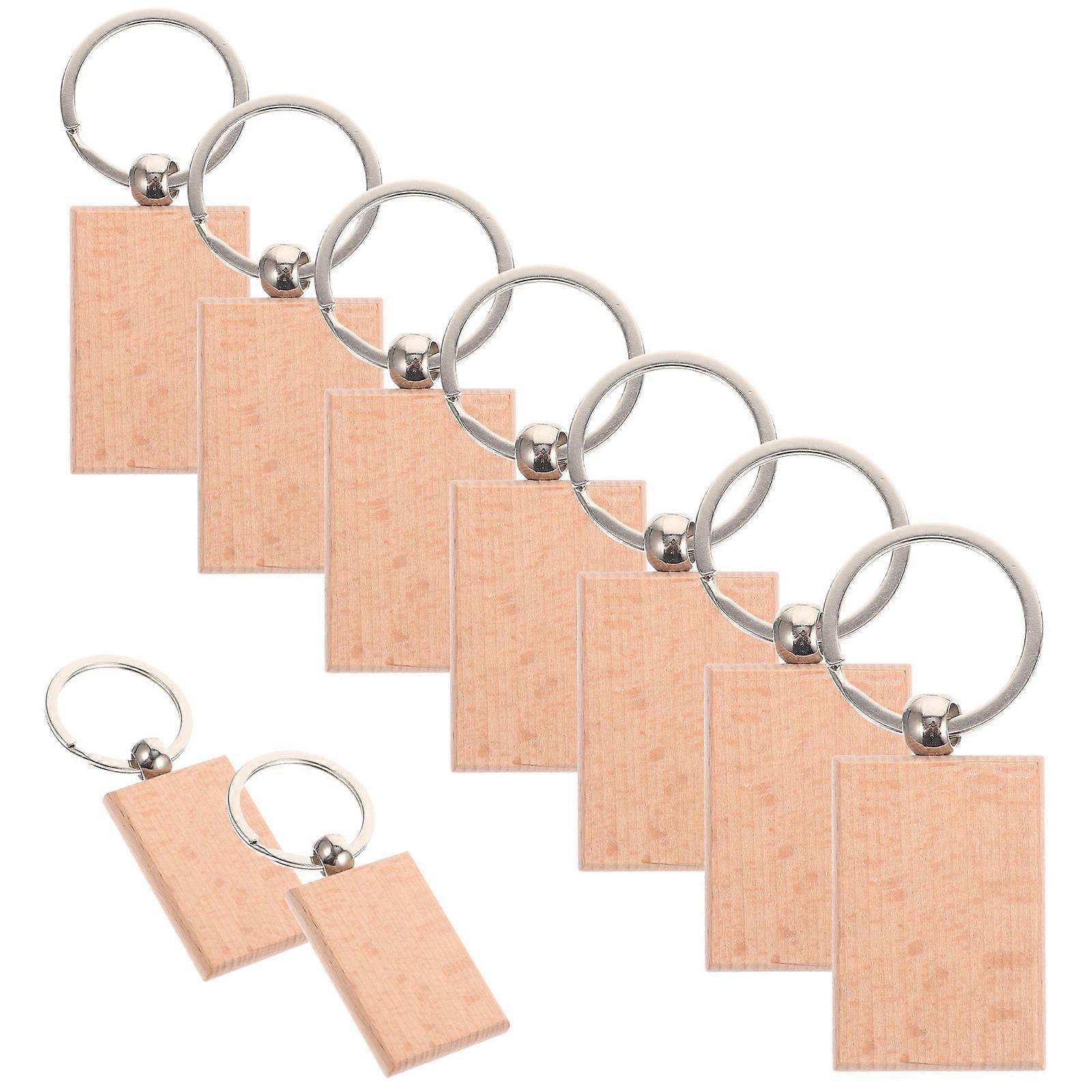 Oval Rectangular Wood Keyring Blanks Simple Rustic Style For Any Occasions 30Pcs