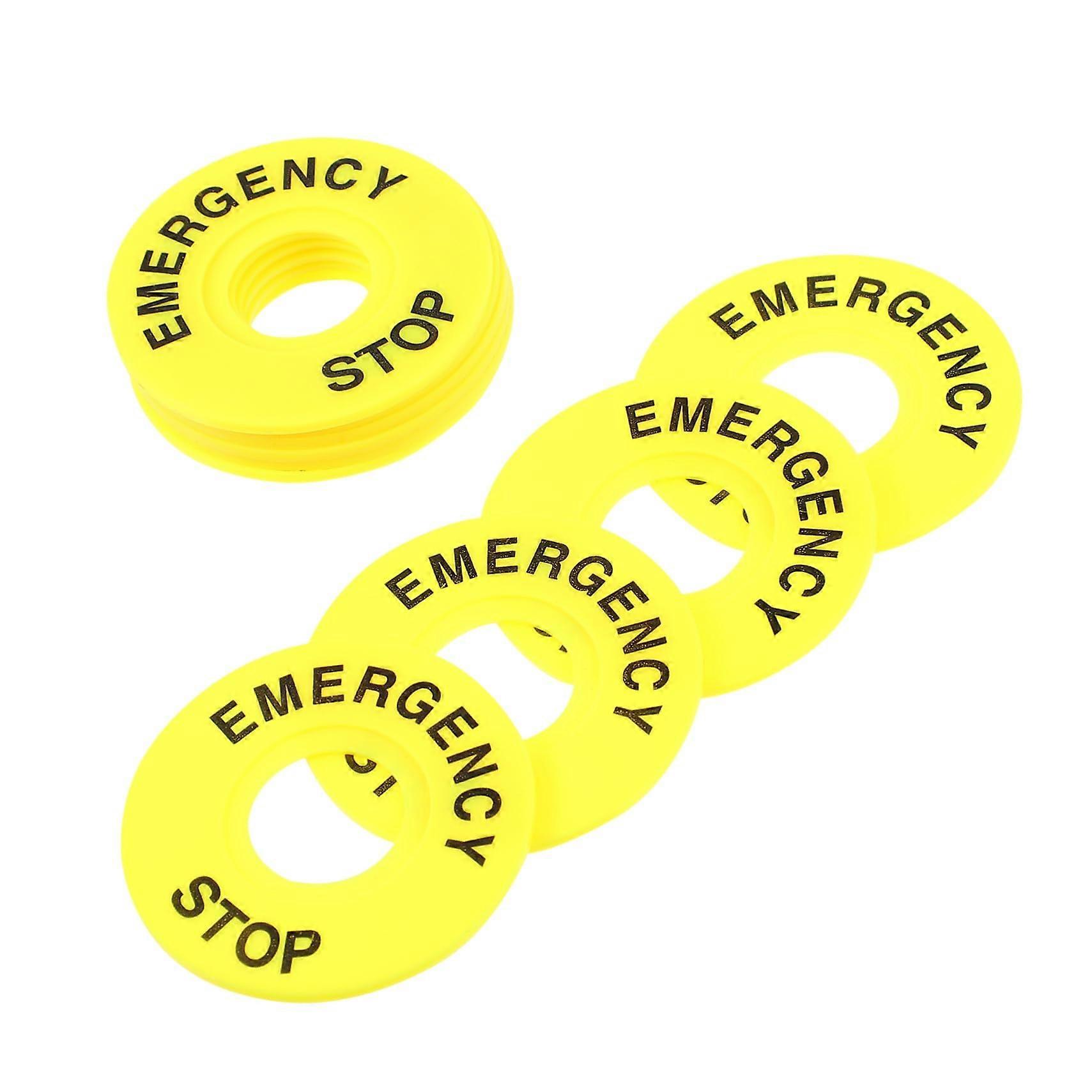 Emergency Stop Switch Ring Pack Of 10, Warning Ring For Emergency Stop Buttons, Protective Border Ring