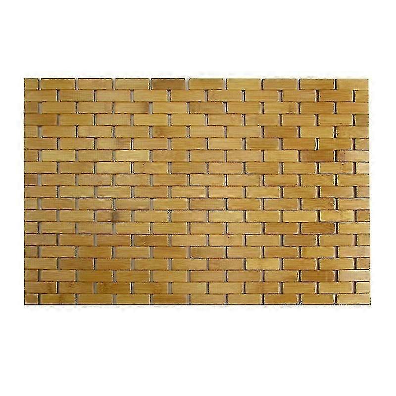 خشب الساج حمام حصيرة أقدام دش الطابق الخيزران الطبيعي غير قابل للانزلاق كبير 50x70cm js