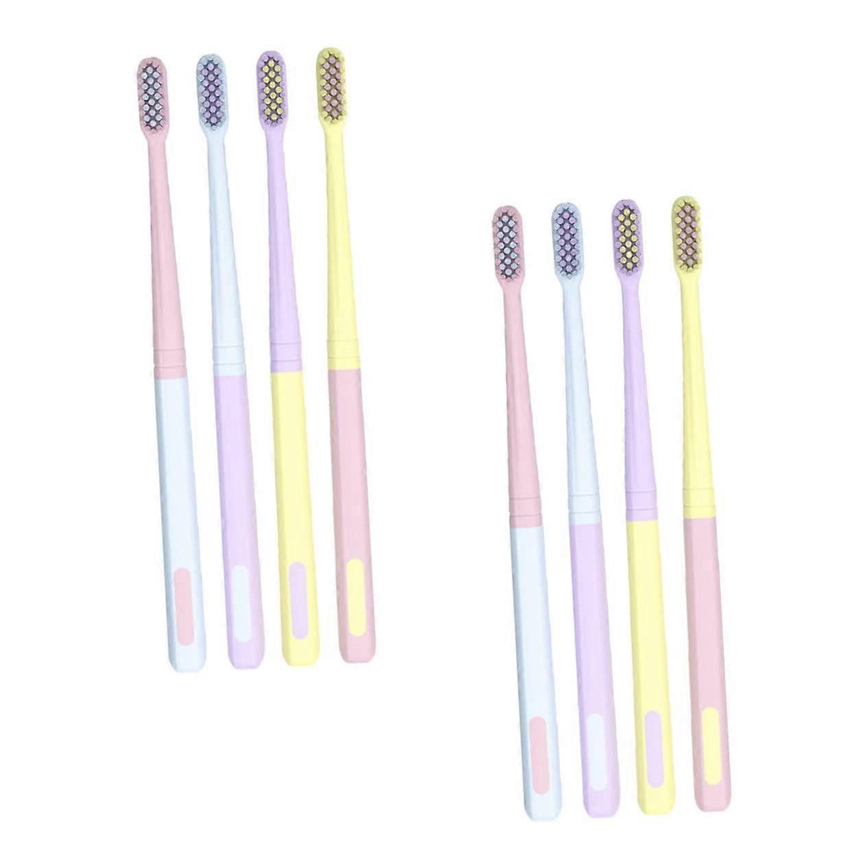 8pcs Adult Toothbrush Small Head Toothbrush with Super Flexible Fine Bristles