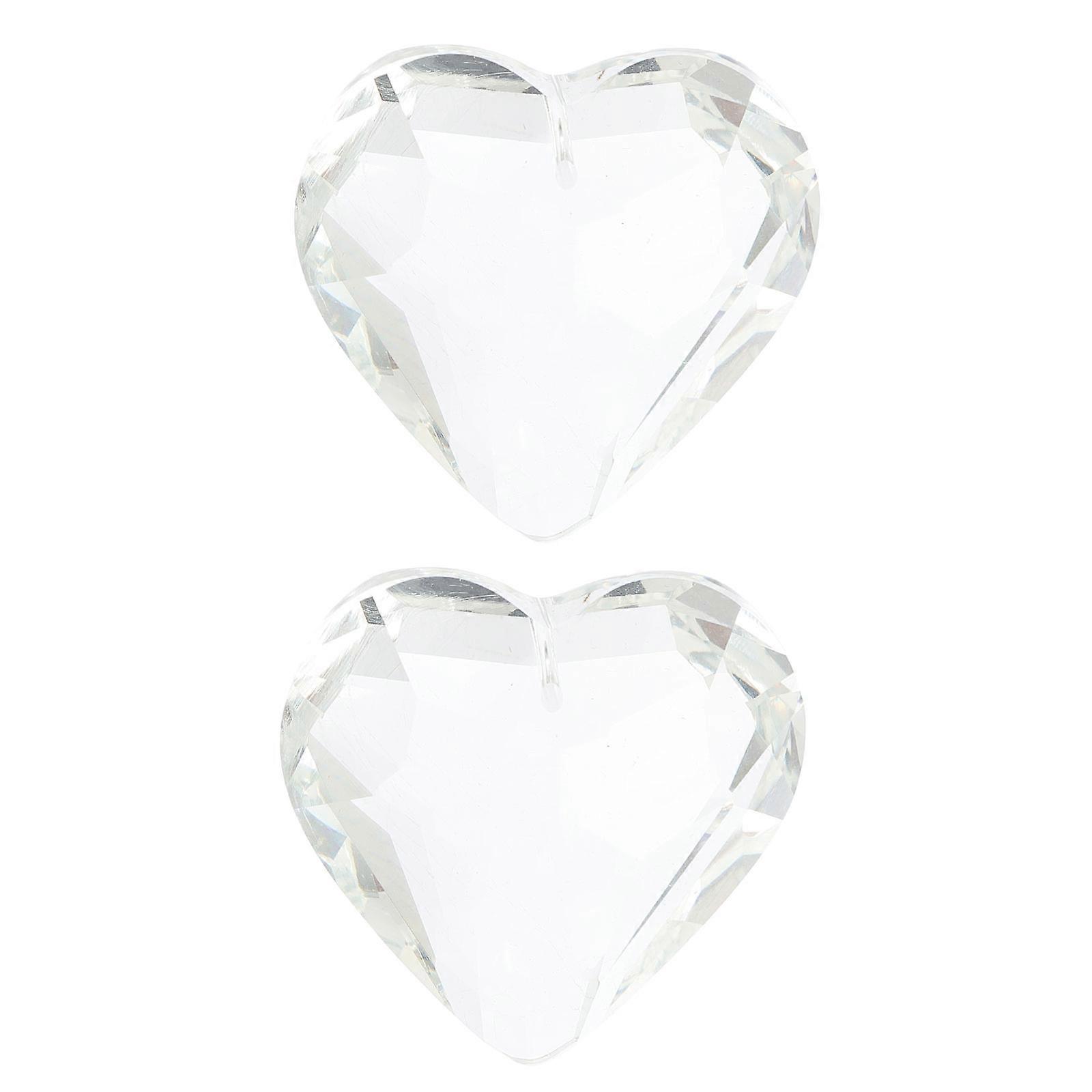 Heart Shape Crystal Pendant for Ceiling Light & Fan Decoration Transparent European Style Pull Chain Accessory, Dazzling Chandelier Pendant for