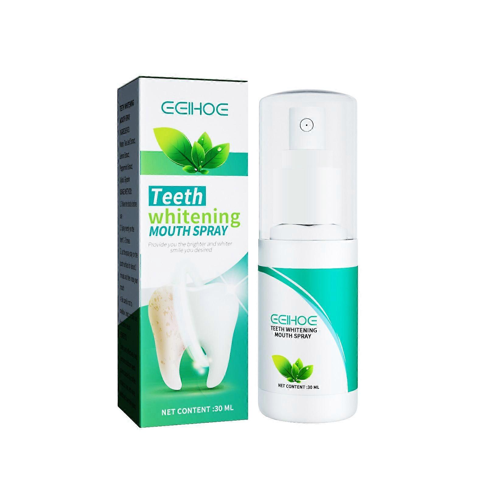 Teeth Whitening Mouth Spray, Fresh Breath Oral Spray, Instant Mouth Refreshment, Teeth Cleaning Solution, Alcohol-Free Mint Spray