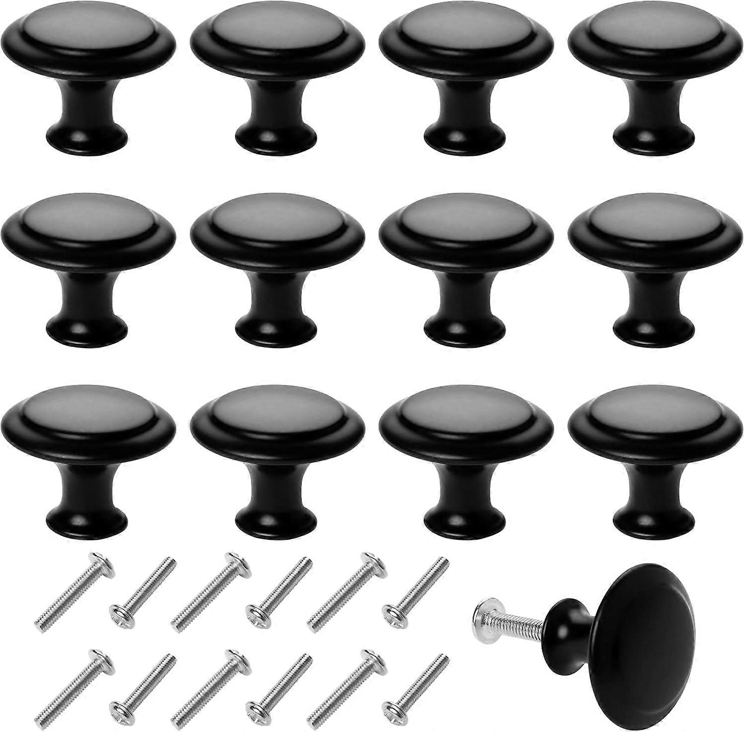 AURA 12Pcs Cabinet Knobs, Kitchen Cabinet Knobs, Round Pulls Drawer Handles with Screws, Cabinet Knobs for Bathroom Furniture