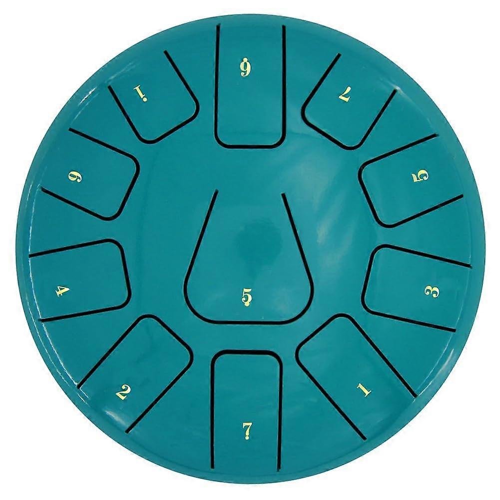 8 Steel Tongue Drums, 11Tone Tambourine with Drumsticks and Finger Picks for Meditation, Tambourine Instrument D Seeblau
