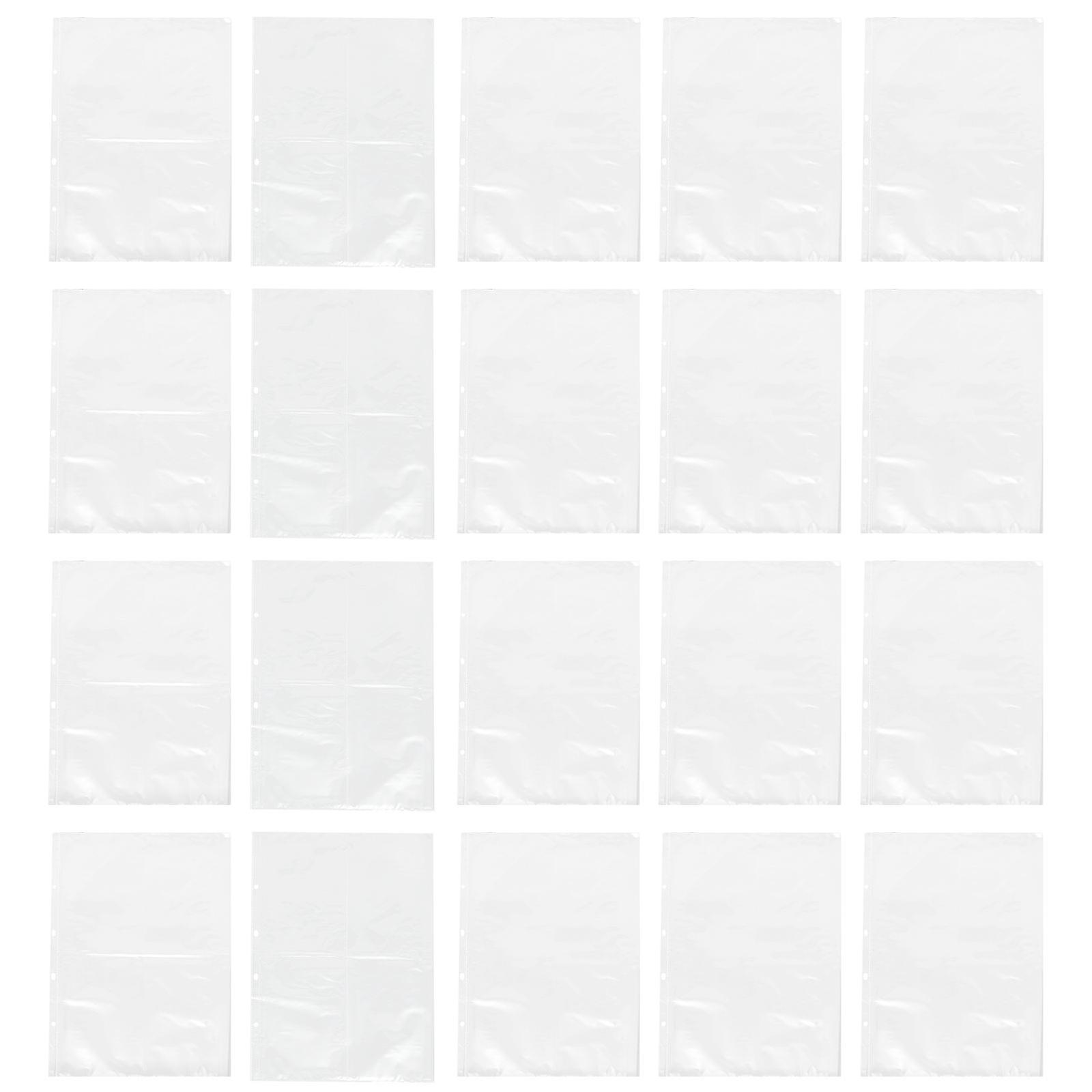 Transparent File Bags with Holes for Easy Installation and Reusable Storage 40 Pieces Loose Leaf