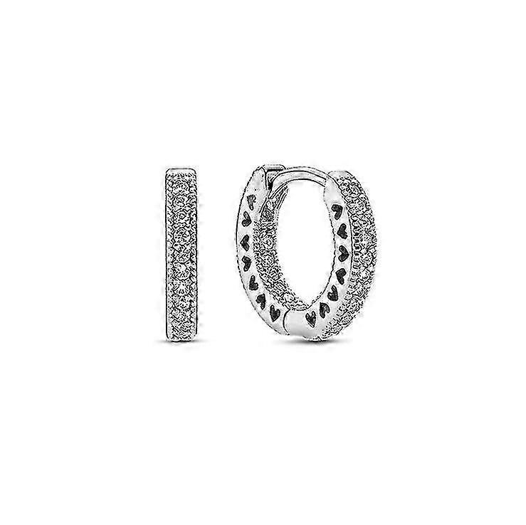 925 ren sølv dobbel hoop øredobber til Pandora