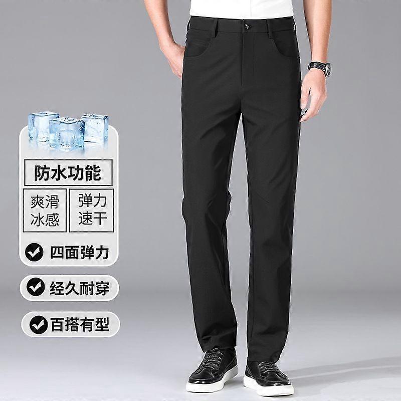 מכנסיים לגברים: אביב וקיץ, מכנסיים דקים, פשוטים ואופנתיים, מגניבים ונושמים, ללא ברזל, מכנסיים ישרים נמתחים דקים