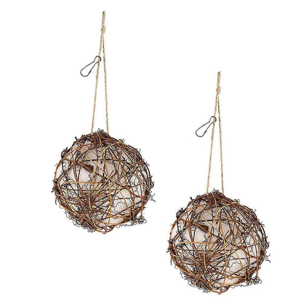 2pcs屋外鳥の餌付けコンテナガーデンハンギングオーナメントフィーダーツール