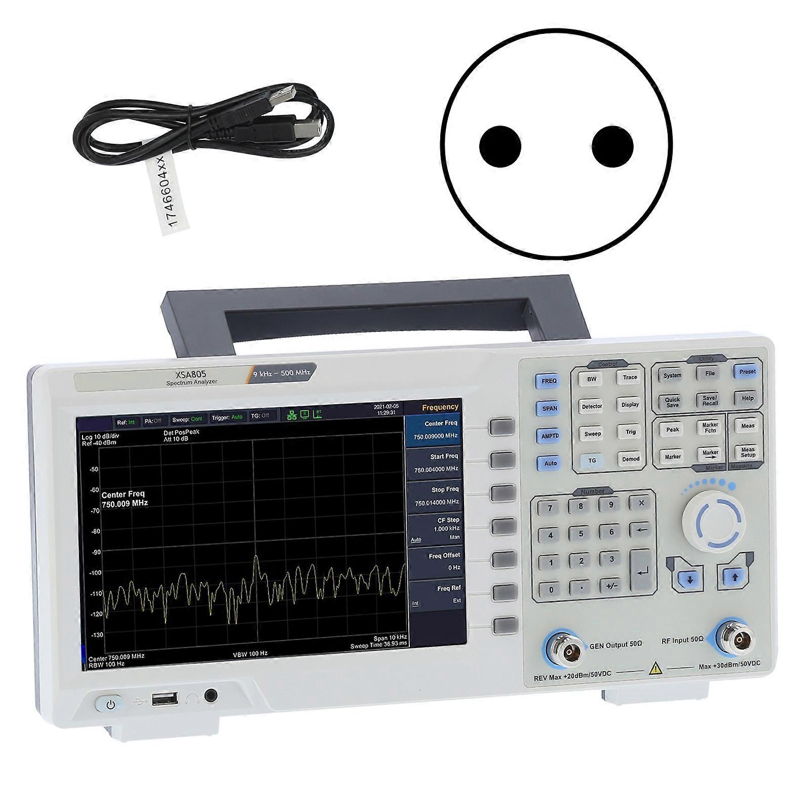 XSA805 Digital Spectrum Analyzer Spectrum Amplitude Frequency Analysis 9kHZ‑500MHZEU 100‑240V