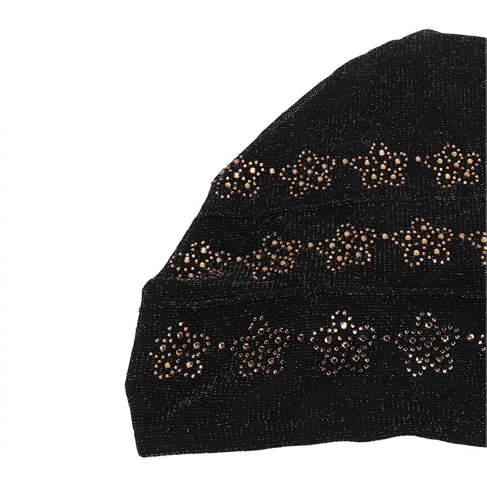 Turban Head Wraps Easy Wearing Lace Material Convenient Practical Double Layer Hair Hat for Daily WearBlack
