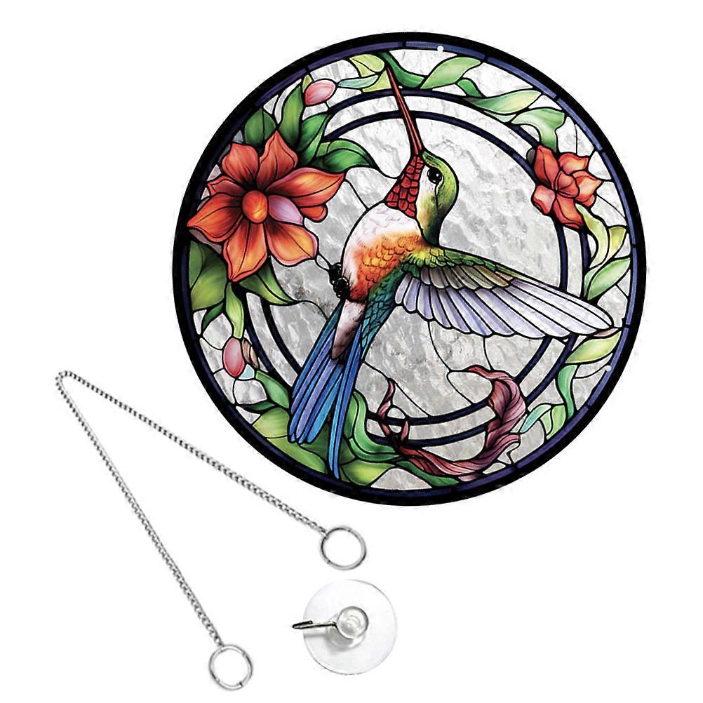 Acrylic Hummingbird Sun Pendant Window Hanging Decor Vibrant Bird Ornament Home Housewarming Durable Elegant Design