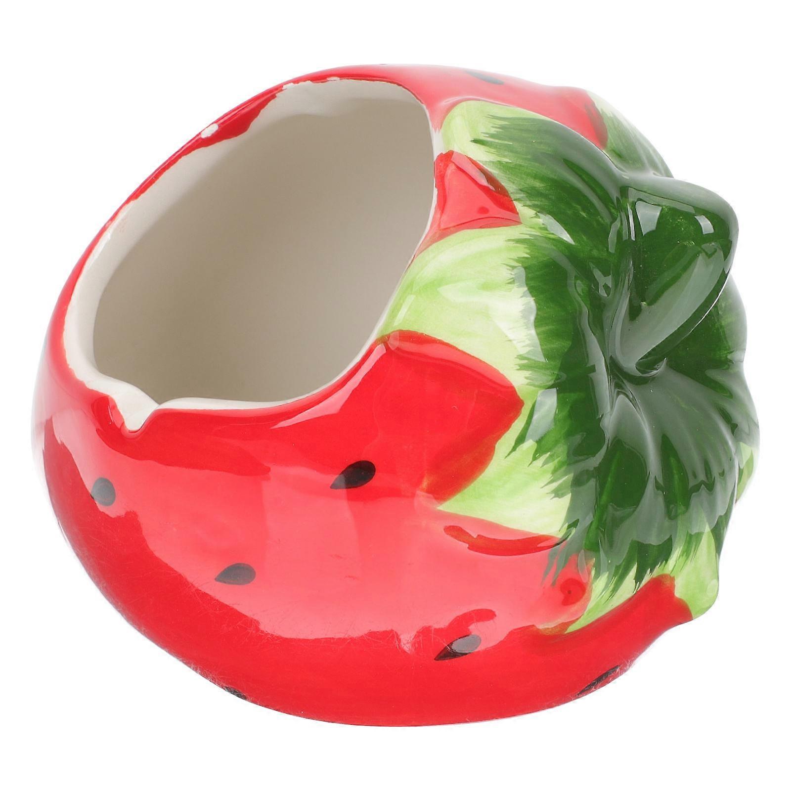 Tabletop Candleholder Strawberry Ornament Decoration Ceramic Candlestick 1Set