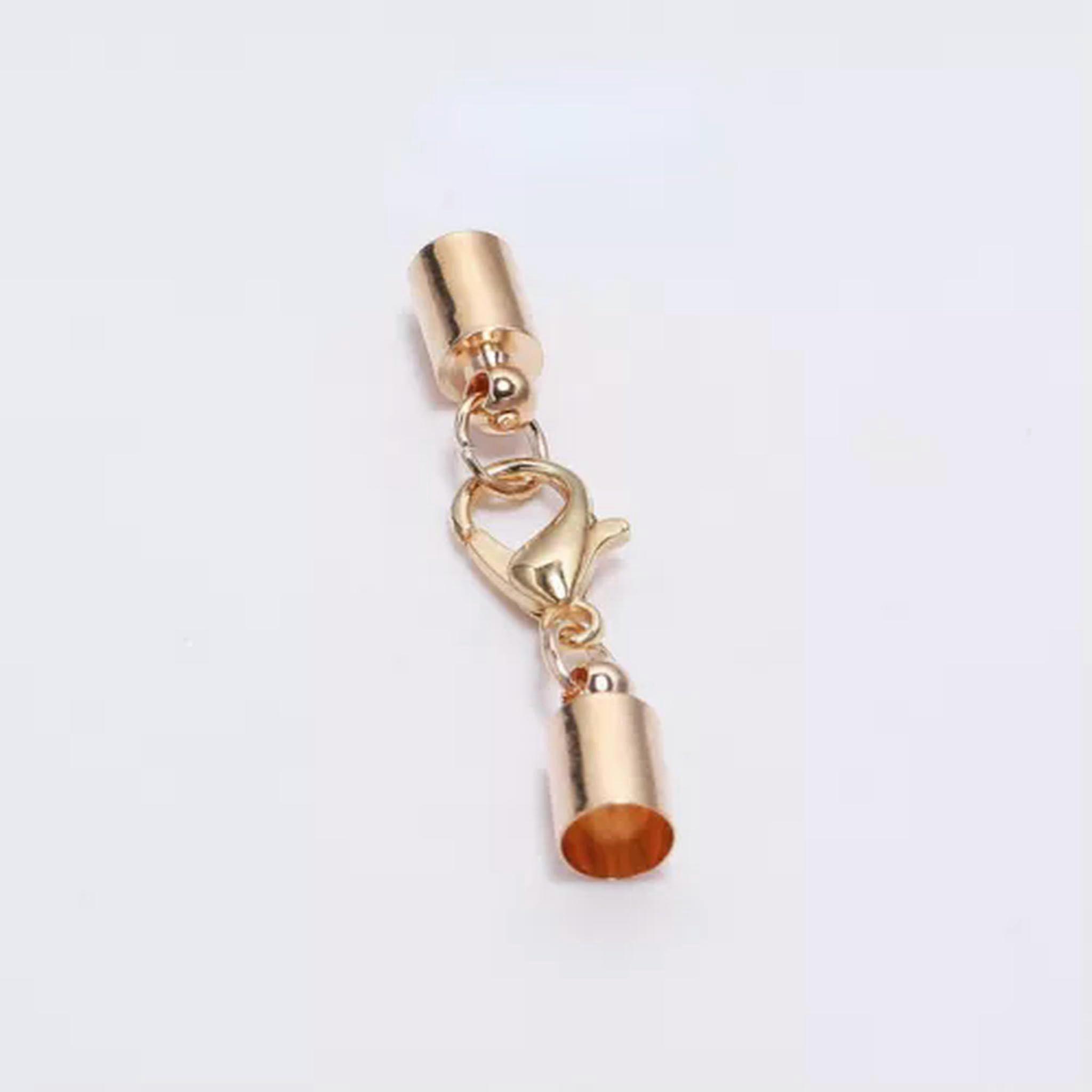Finding-KC Gold 6mm End Caps And Lobster Clasps 10 Pieces DIY Necklace And Bracelet Making