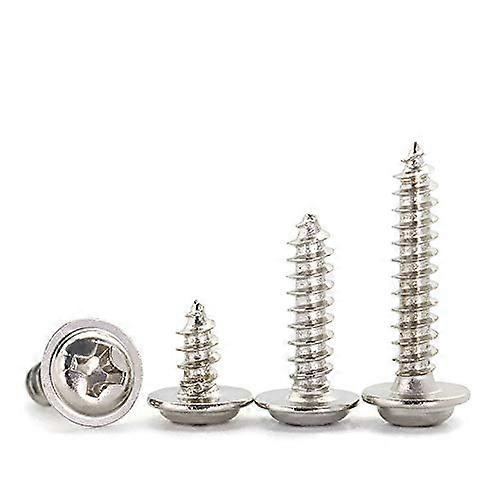 Gypsum board screws, 100 pieces, PWA nickelplated cross round head selftapping screws with pad, M1.2M4 pan head tapping screws Ref: 6695