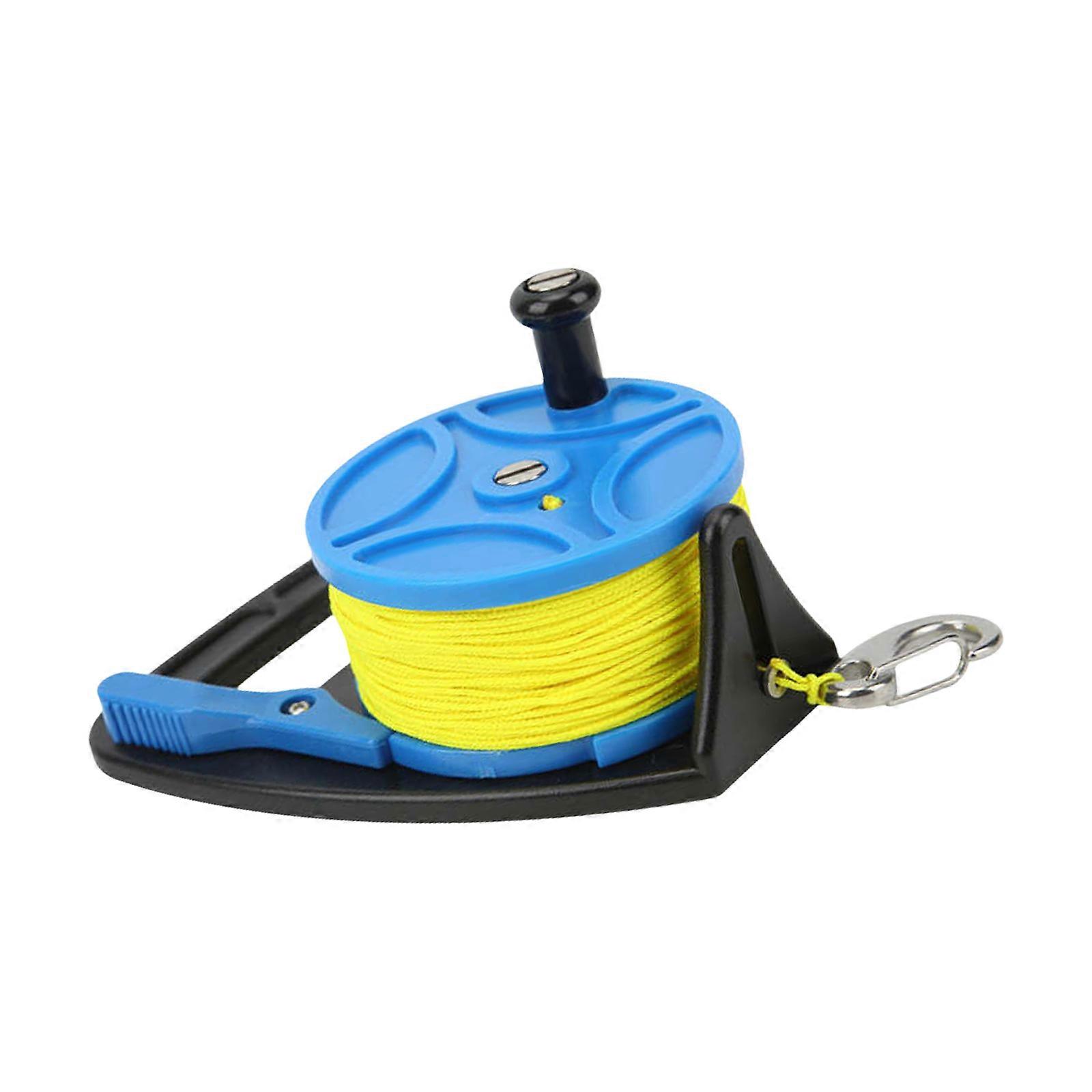 Diving Line Reel Scubas Ratchets Dives Reel with Handle Stop Switches Diving Reel Finger Spool Diving Supply Enduring Blue