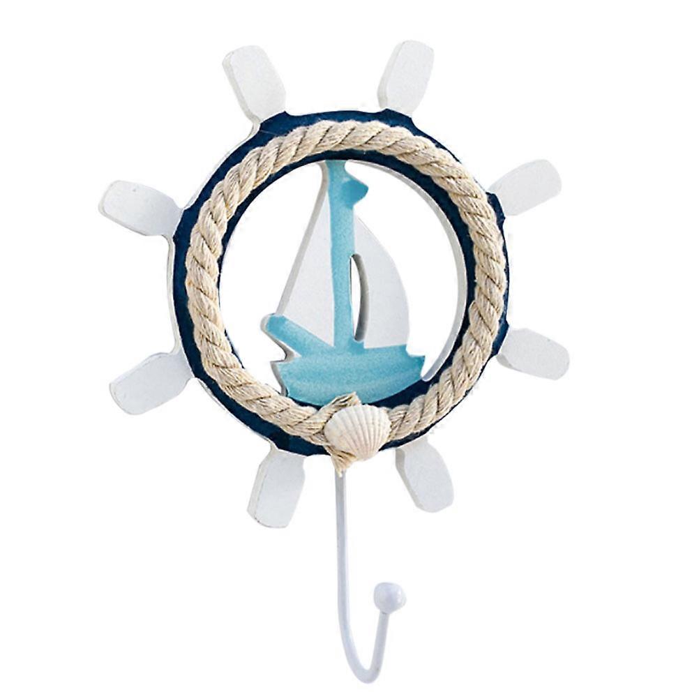 Nautical Themed Wall Hooks Sailboat Pattern Coat Rack For Bars Pubs Clubs 1Set