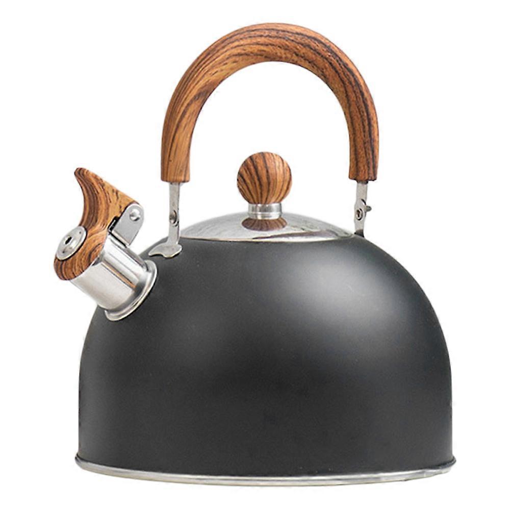 Black Stainless Steel Whistling Kettle for Home Use with Large Mouth and Automatic Safety Hooter 2.5L