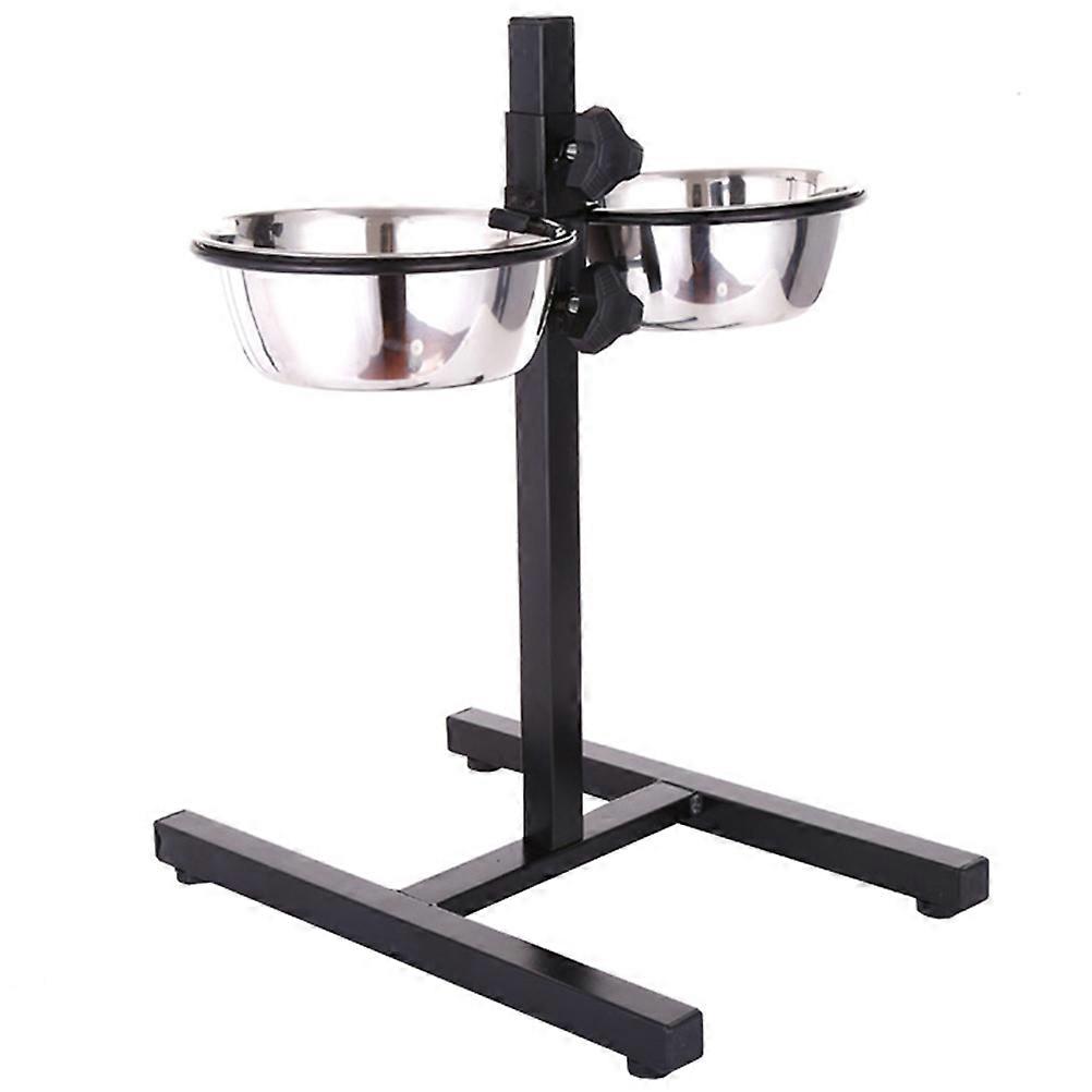 Elevated Pet Feeder Set for Dogs & Cats – Durable Stainless Steel Hanging Bowls with Stable Base, Odorless & Easy to Clean Design, 2 Bowl Height