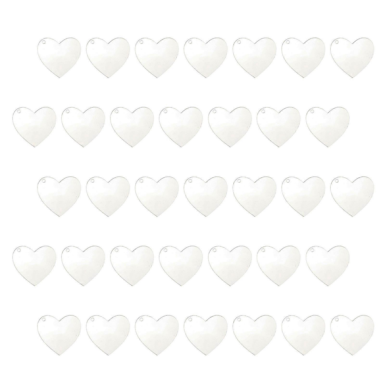 Heart Shaped Keychain Acrylic Pendant for Keyring and Pendant Keychain DIY Projects Transparent 4.5X4.9CM 60Pcs