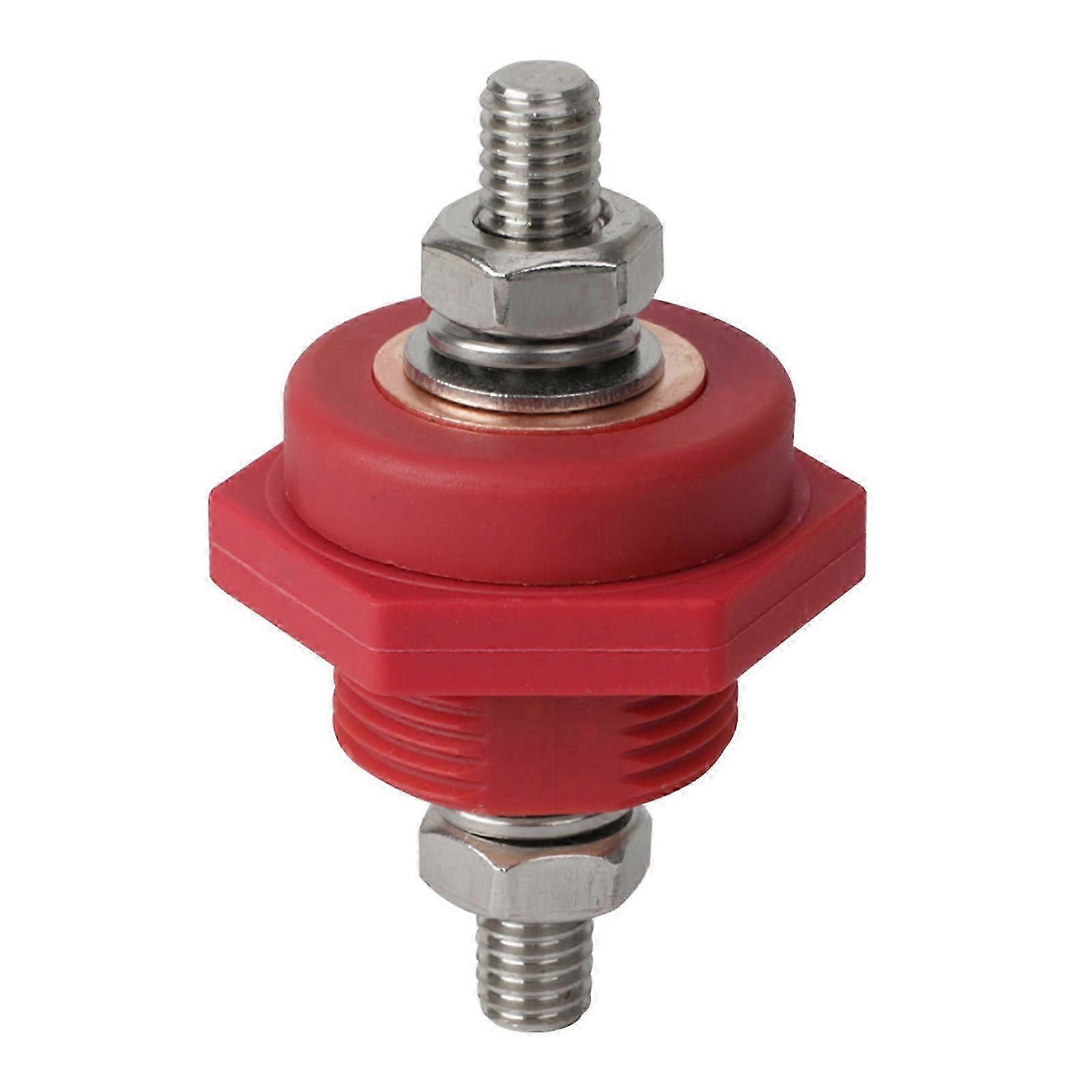 Power Distribution Block 3/8" Single Stud Bus Bar Insulated Battery Post Junction Block for Marine Boats Automobile Red
