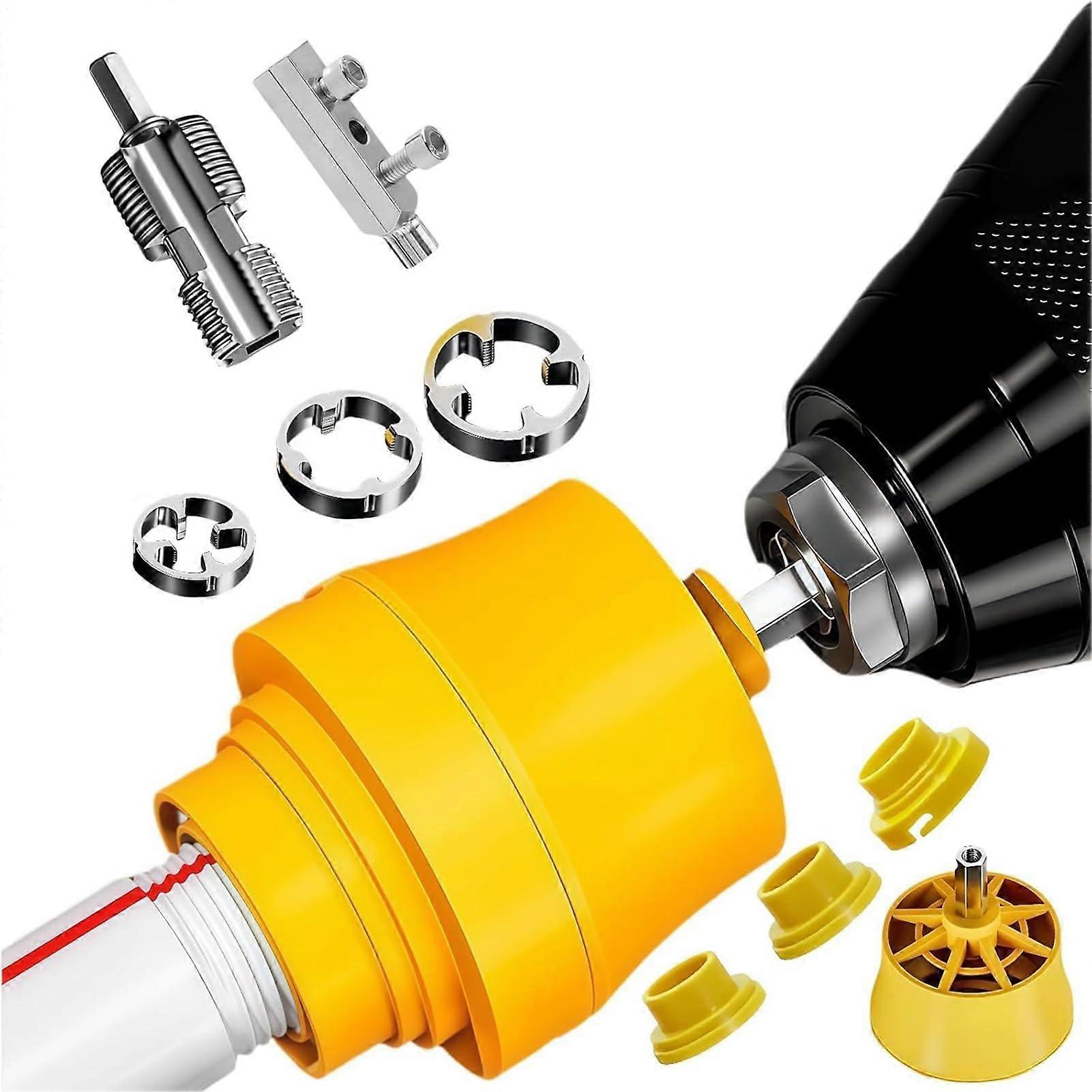 Electric drill pipe adapter for efficient tube cutting and installation