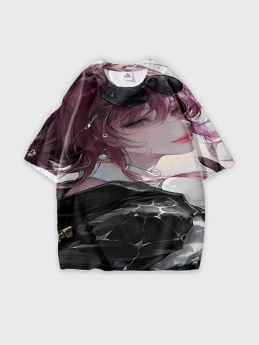 T-shirt round neck Role Pattern loose short sleeve K230