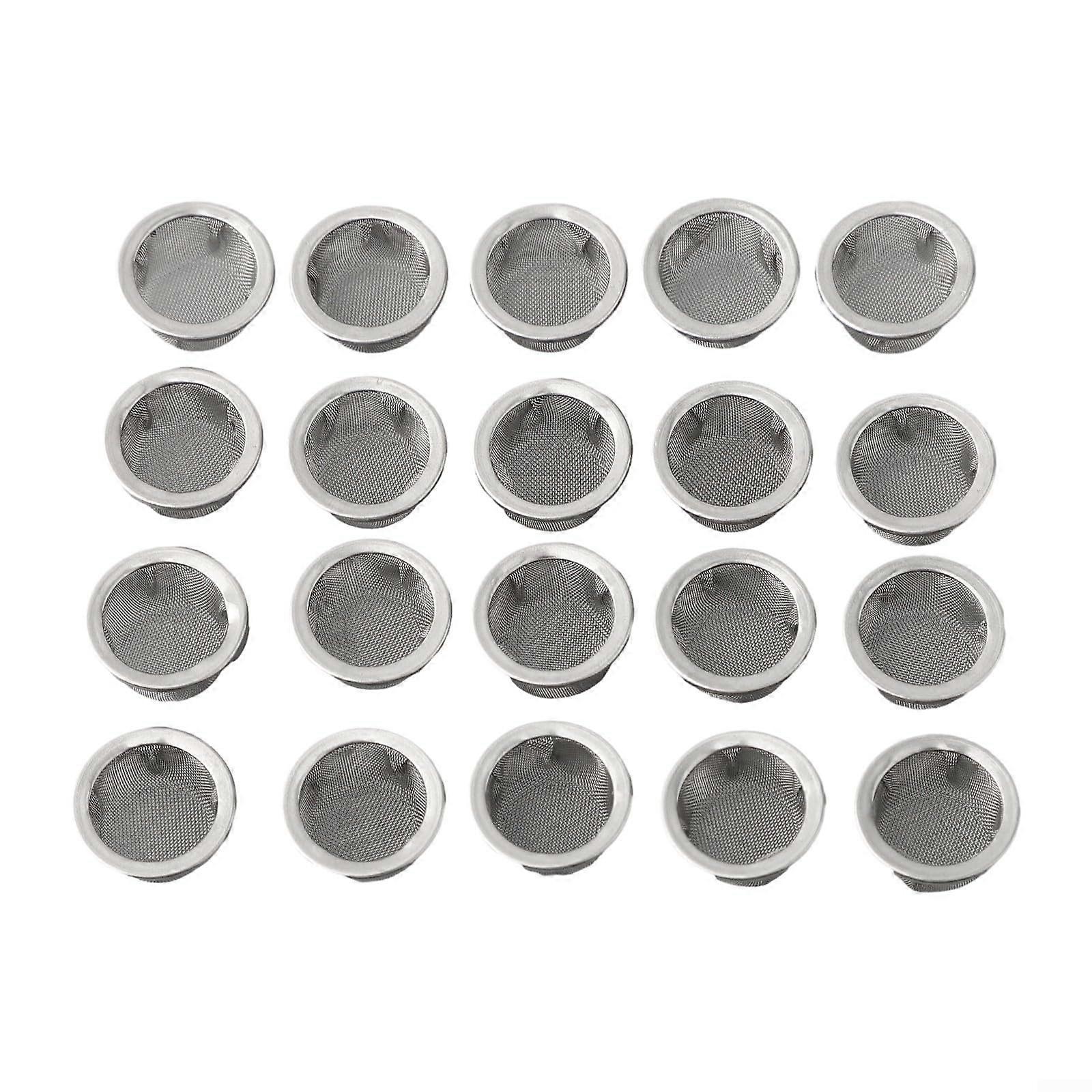 Metal Sieve Filter, Stainless Steel Mesh, for Outdoor Grill, Silver, 20 Pieces