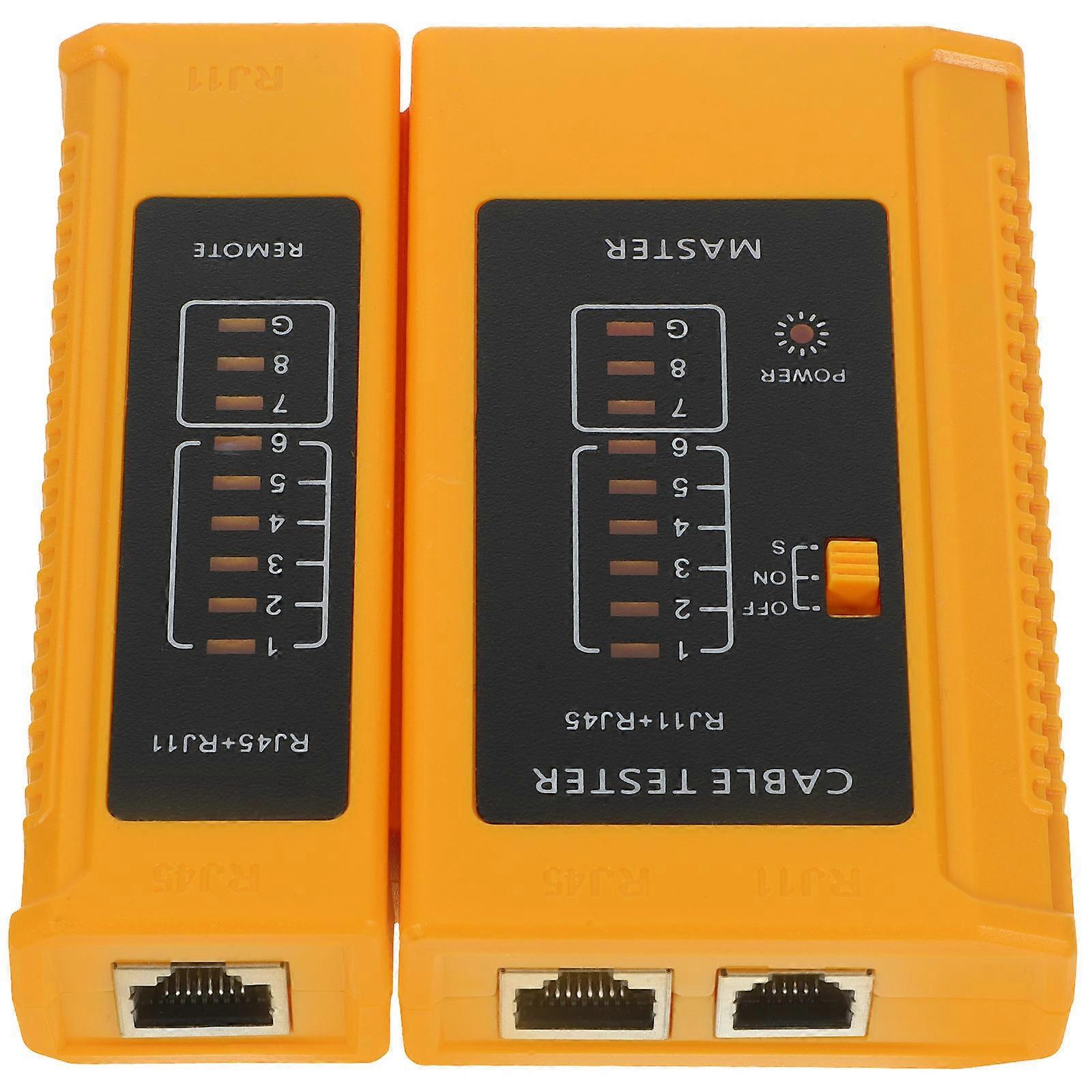 Cable Test Tool For Network Engineers To Detect Wrong Connections Short Circuits And Open Circuits Yellow 1Pcs