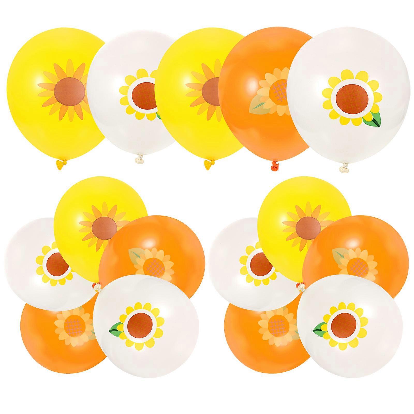 Balloons For Party Large Latex Balloons Sunflower Theme Party Summer Party Decorations Assorted Color Round Shape 15Pcs