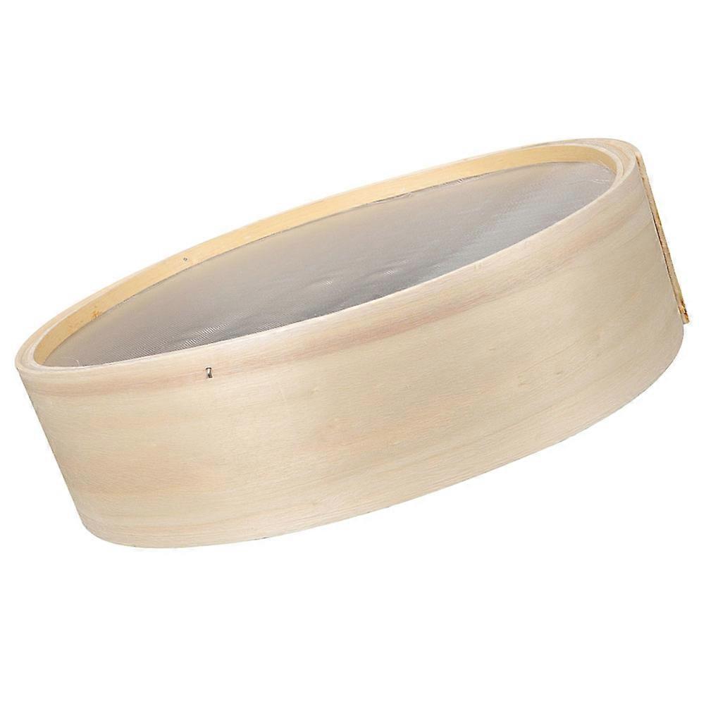 Kitchen Round Wood Sifter For Cooking 30x30cm Fine Mesh Sieve Filtration 1Pcs