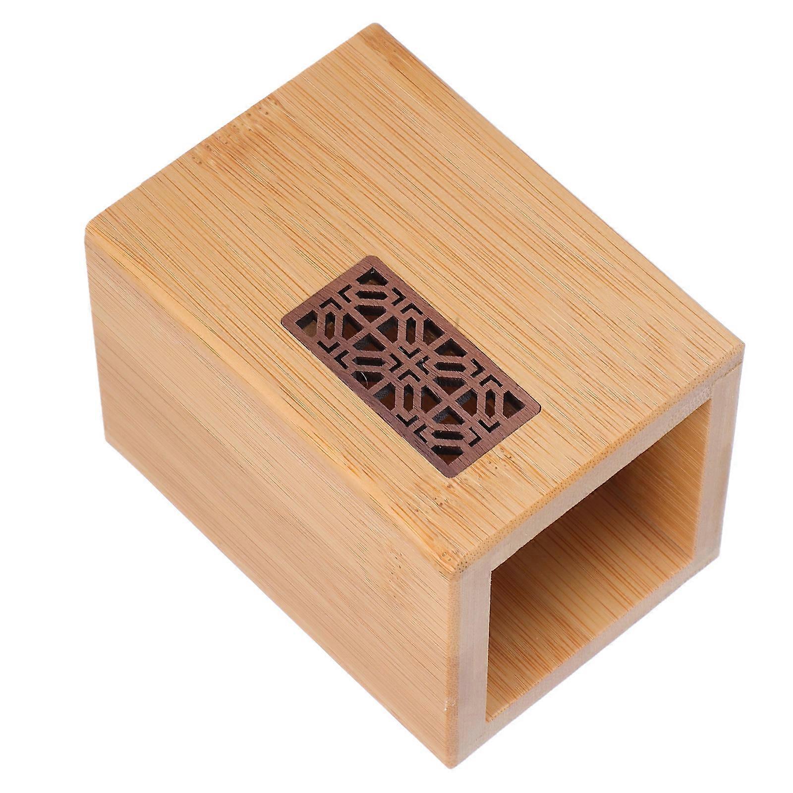 Bamboo Desk Organizer with Intricate Carvings Sturdy Bamboo Pen for Office School and Home Use Light Yellow