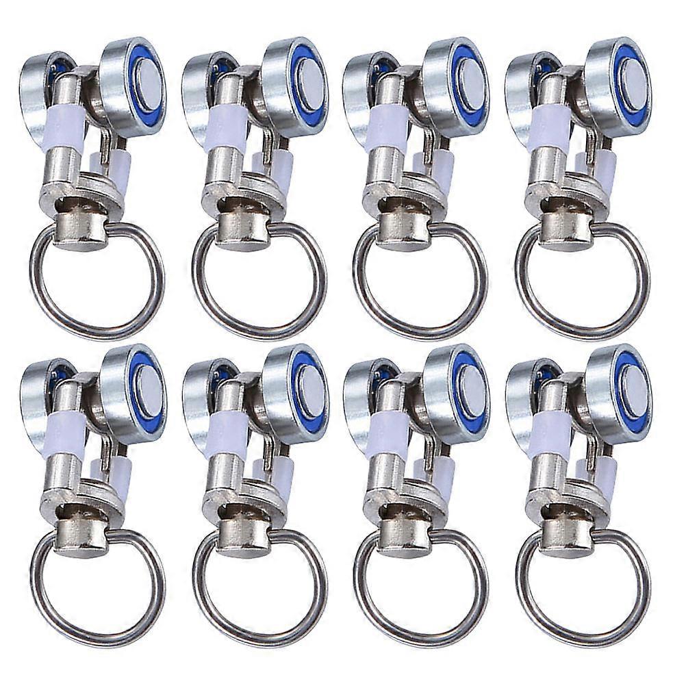 8pcs Metal Curtain Track Rollers with Bearings for Smooth, Silent Operation – Easy Installation for Various Windows