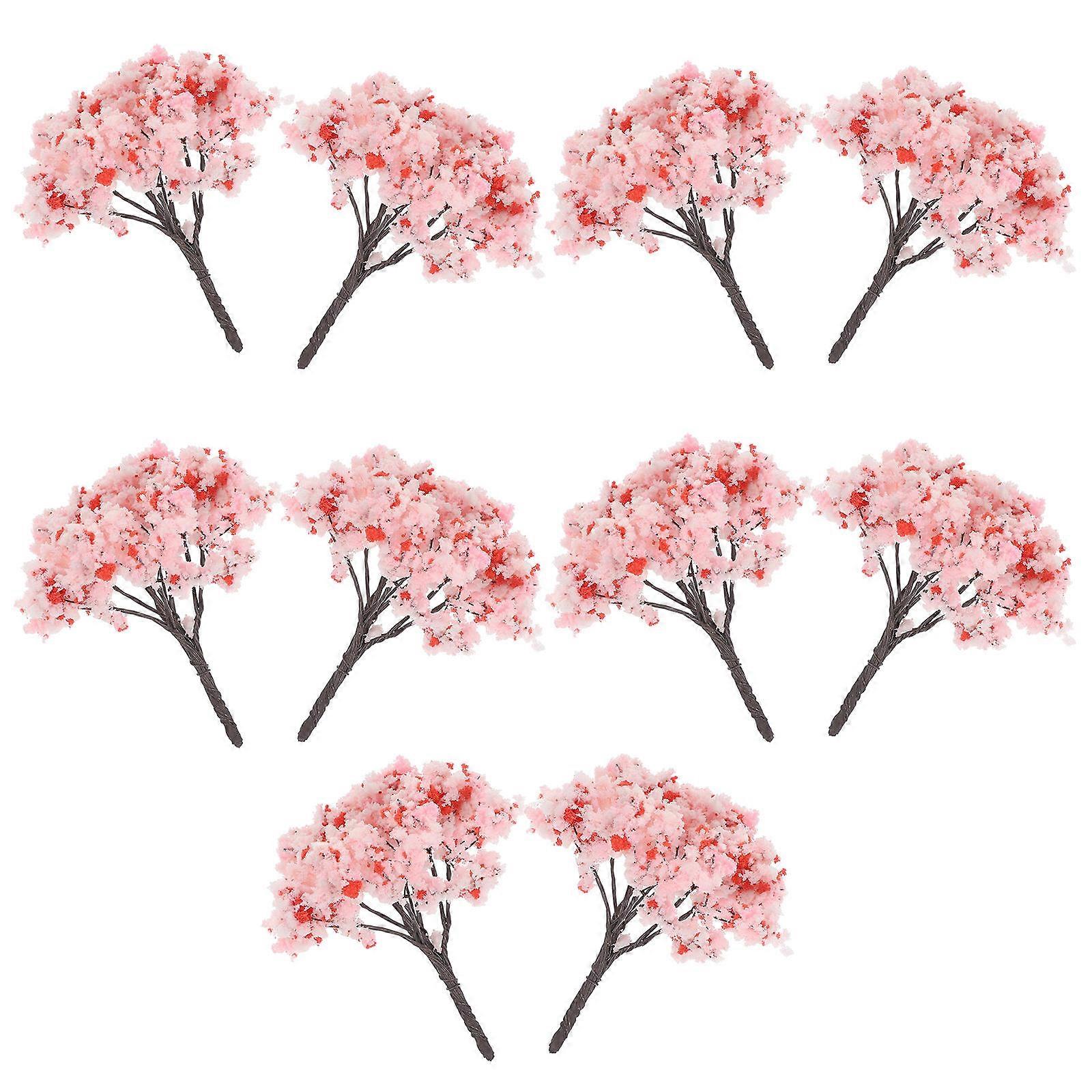 Cherry Blossom Artificial Tree Pink 6 50X6 50X5 00cm For Model Train Scenery Trees And Diy Model Trees 10Pcs