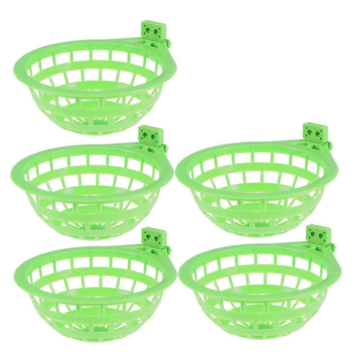 Plastic Parrot Nest for Birds Safe and Durable Hanging Resting Place with Green Color Fits Various Scenes 5 Pieces