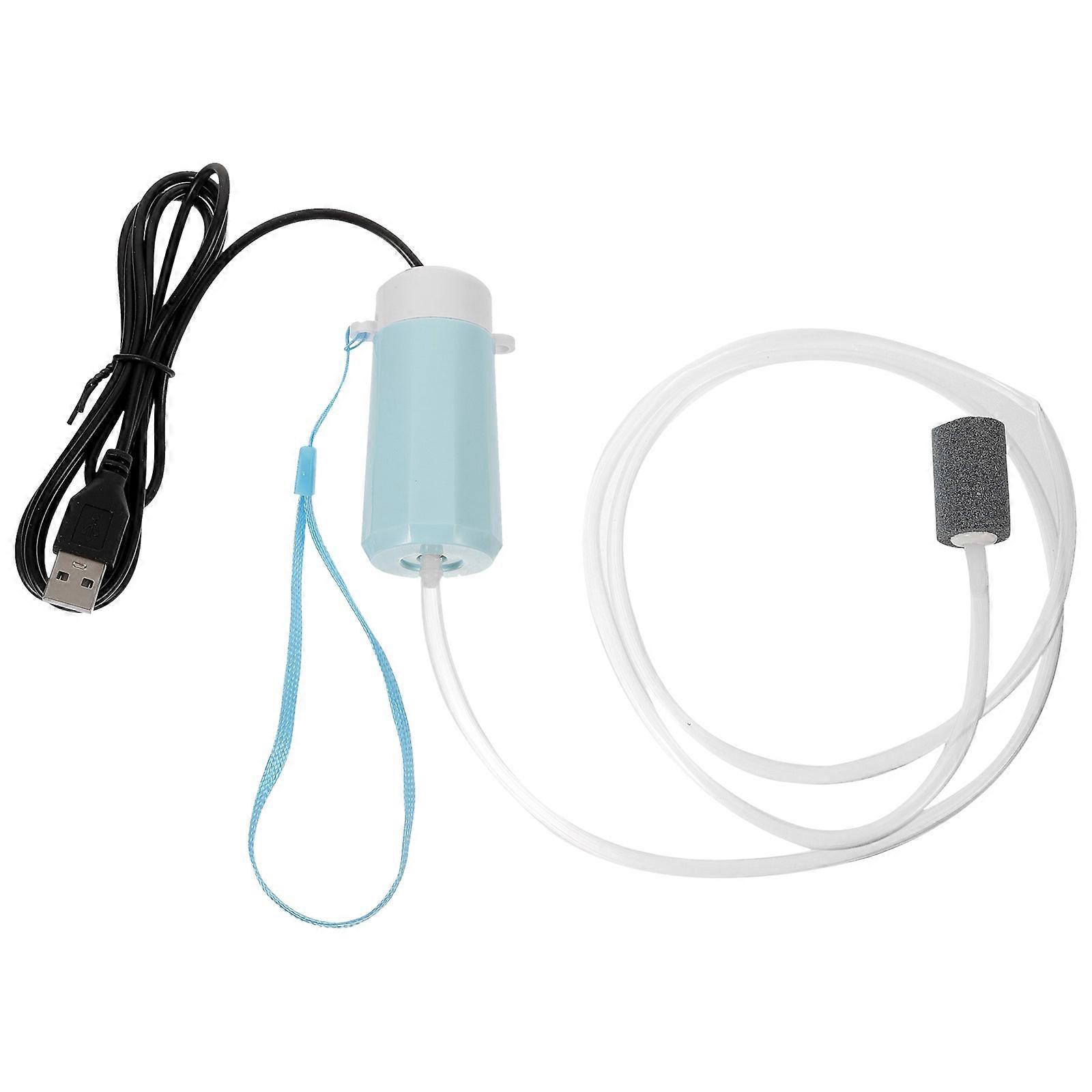 White USB Pump Bubbler For Fish Tank Supply In Office Setting With Increase Oxygen Function 1Set
