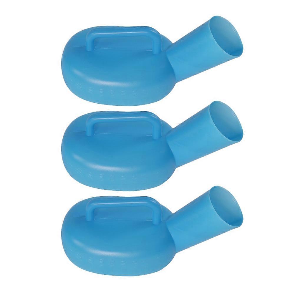 Portable ABS Urinal Bottle for Men Practical and Durable with Large Capacity 3 Pieces Blue