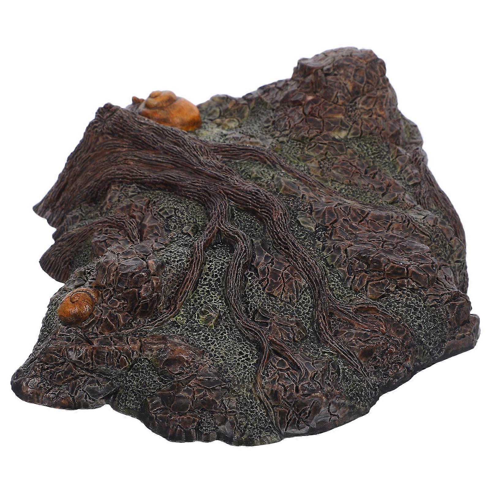 Realistic Micro Landscape Tree Root Platform Model for Train Scenery, Railway Sand Table, and Miniature Dollhouse Decor – Durable Stone Rock Statue,