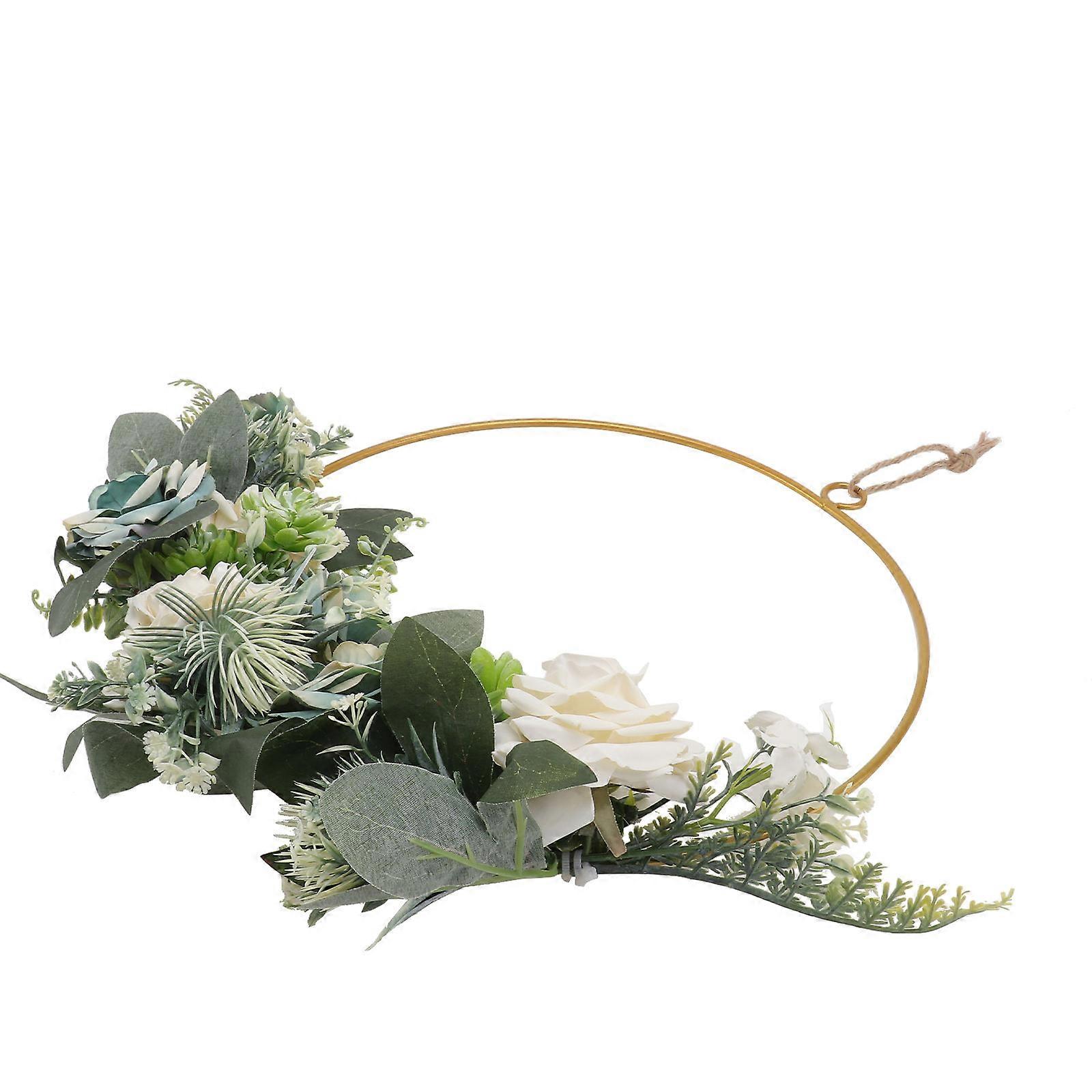 Rustic Round Wreath Decor Ideal For Homeowners Event Planners In 40x35cm Blue 1Pack
