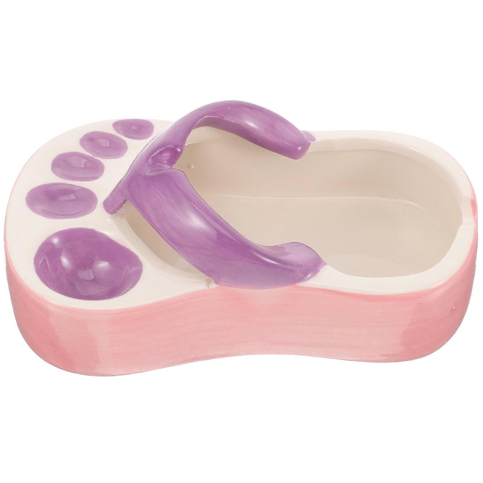 Ceramic Ashtray Slipper Design Sturdy Tabletop Decor for Home Office Bar Easy to Clean Practical