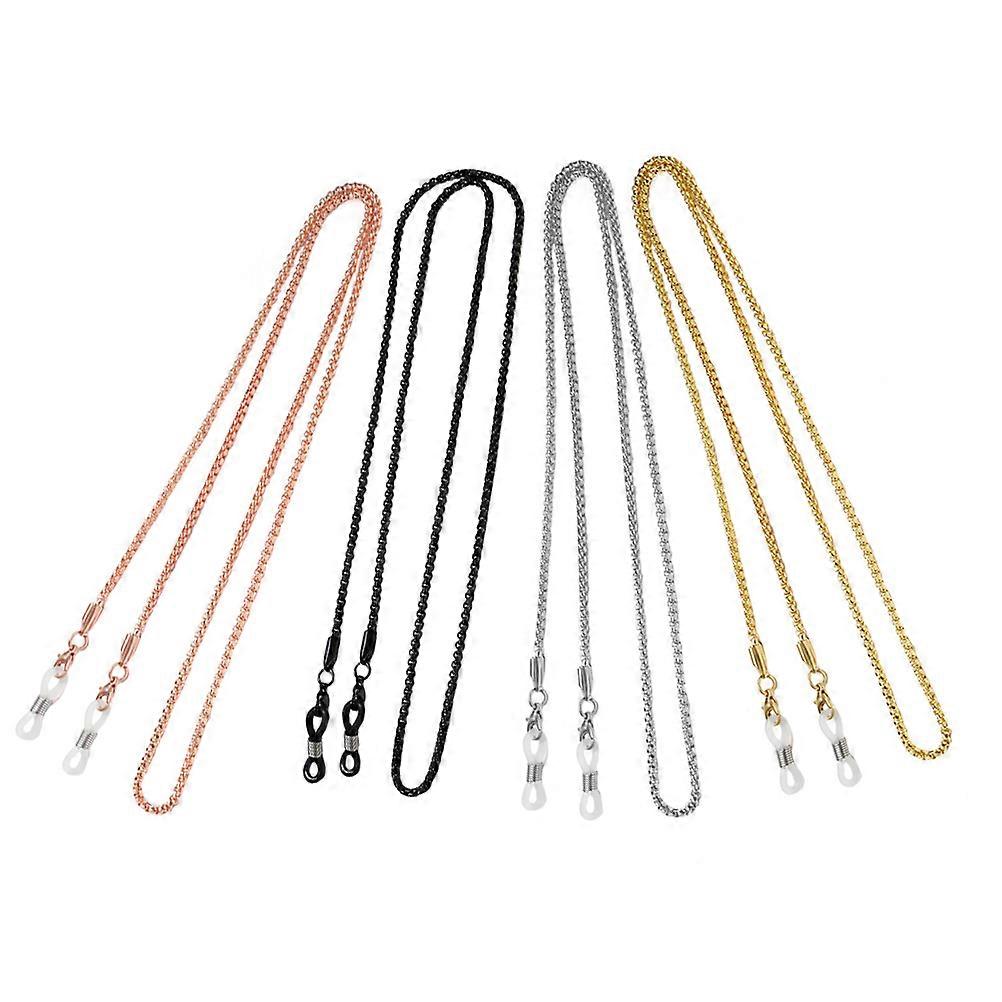Eyeglass Chains 4Pcs Metal Rope For Outdoor Activities 75x0.2cm Anti-lost Function