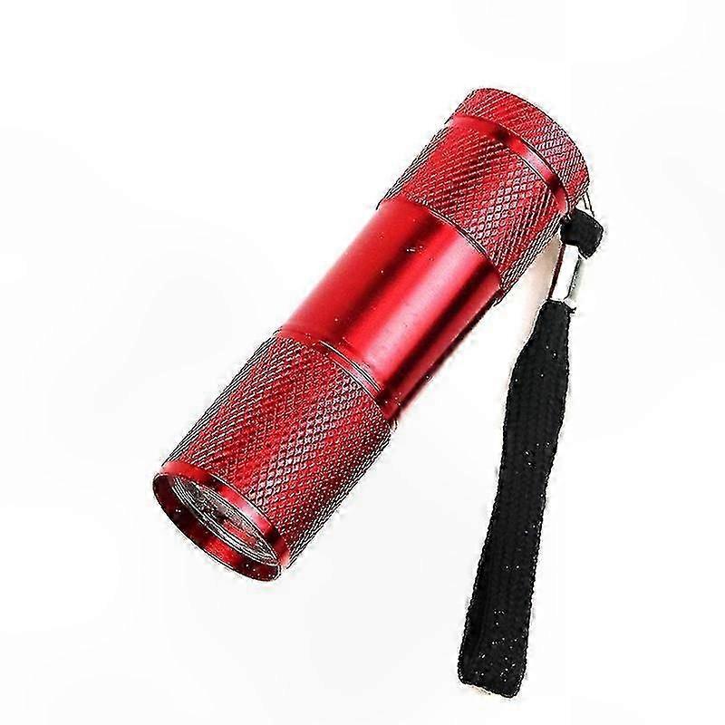 UV Black Light Flashlight, 9 LED Violet Red Outdoor Detection Tool for Anti-Counterfeit, Fluorescent, and UV Curing Use