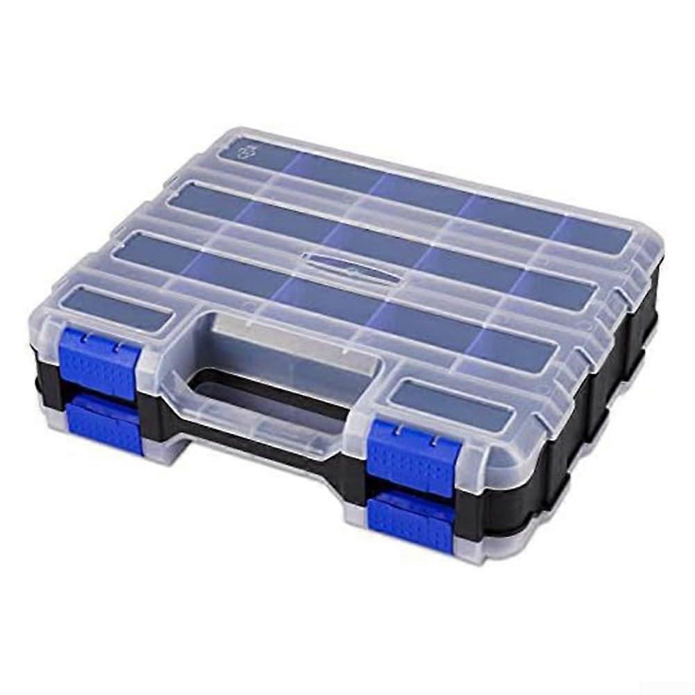 Removable Divider Tool Storage Box with Double-Sided Design for Easy Organization of Small Parts, Blue Color