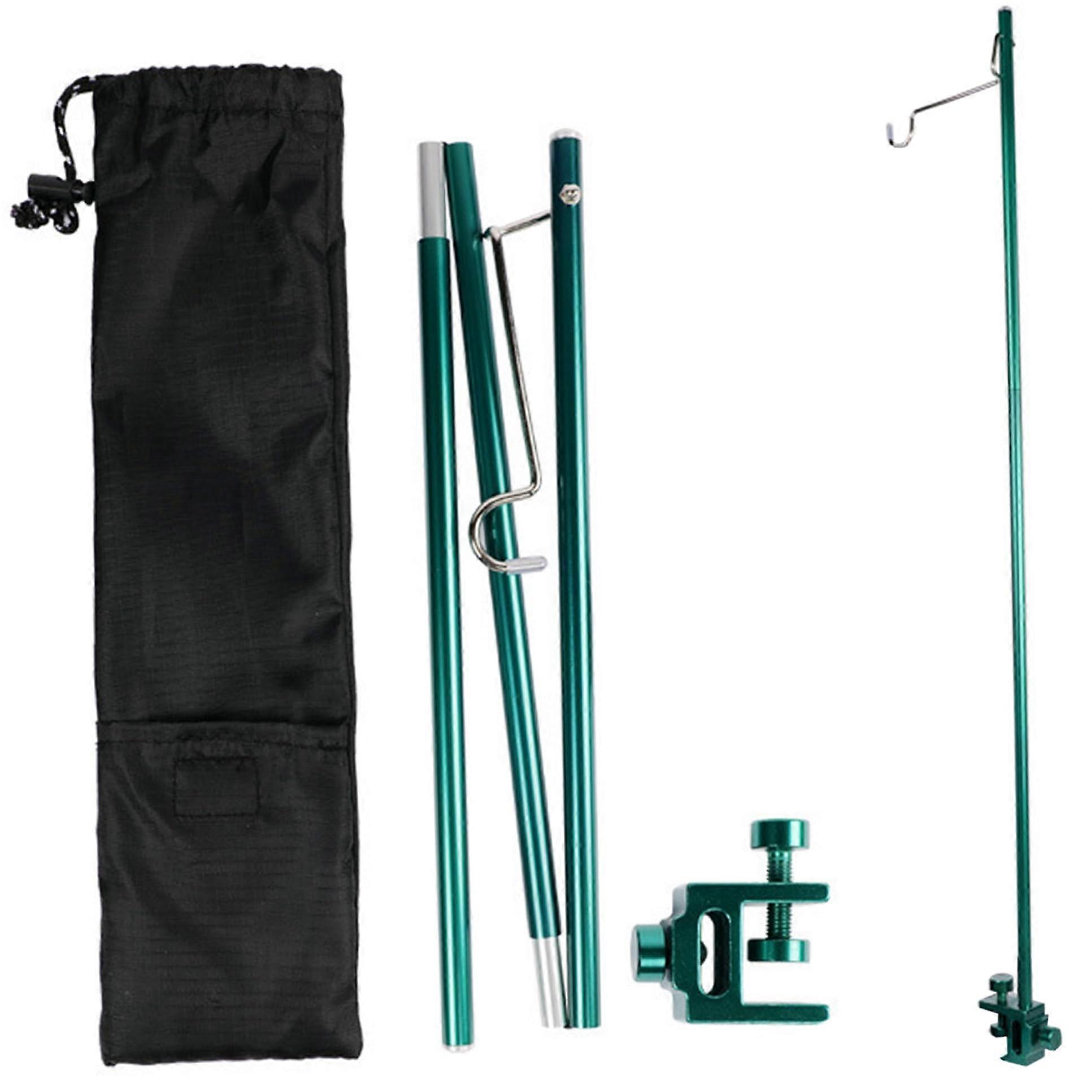 Camping-Lichtmast 90Cm Clip-On Folding Lantern Stand For Camp Table With Hooks, Rustproof Aluminum Alloy Lantern Holder