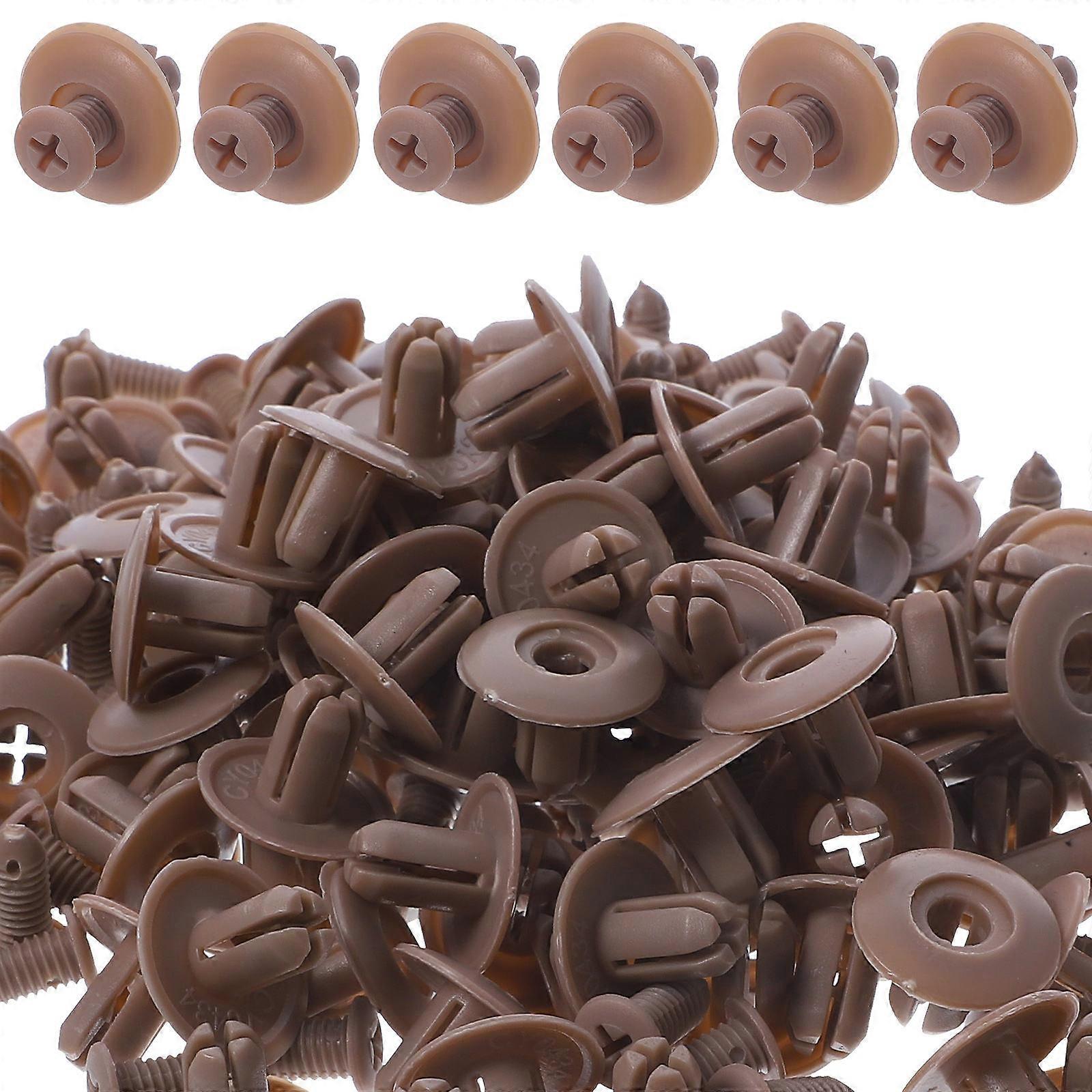 Plastic Fasteners For Automobile Bumper Fixation 2.5X2cm Beige 50Set