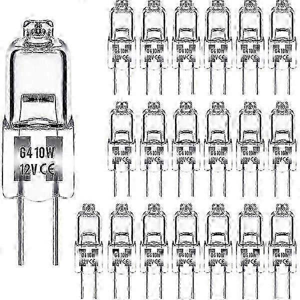 Pack de 20 lámparas halógenas G4 de 10W 12V - blanco cálido